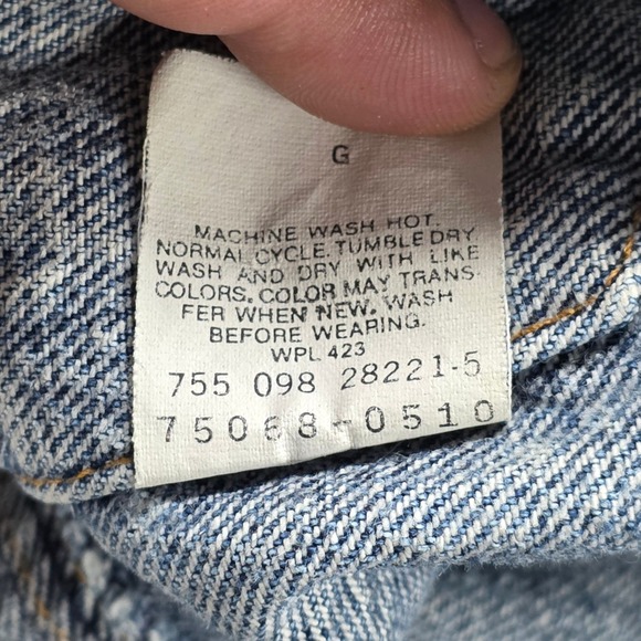 Vintage Levis Acid Wash Denim Trucker Jacket Made in USA Blue 75068-0510 XL Mens - Picture 10 of 13